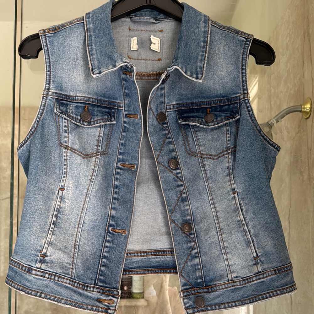 Blue Denim Sleeveless Vest